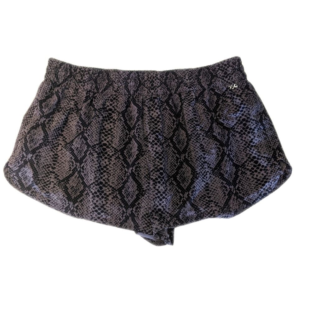 DSG charcoal & black snakeskin print running shorts, built in underwear L